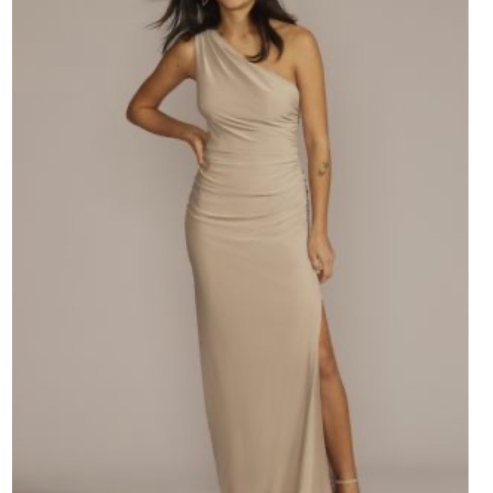 David’s Bridal one shoulder bridesmaid dress - STYLE# F20543